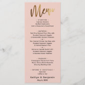 Minimale Gold Handwriting Simple Typography Blush Menu (Voorkant)