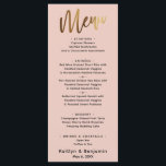 Minimale Gold Handwriting Simple Typography Blush Menu<br><div class="desc">Het onderscheid tussen deze populaire suite is het gevolg van het moderne handschrift dat wordt gebruikt voor accentuitingen die ook zijn verfraaid met een faux-metallic goudafwerking. In dit specifieke stuk, werd dit casual lettertype gebruikt om grafisch te creëer die eenvoudig "Menu"bij de bovenkant leest. Gebruik de velden sjabloon om je...</div>