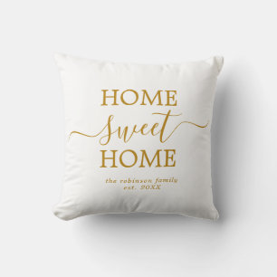 Minimale Gold Home Sweet Home Housewarming Kussen