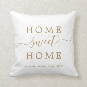 Minimale Gold Home Sweet Home Housewarming Kussen