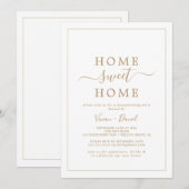Minimale Gold Home Sweet Home Housewarming Party Kaart (Voorkant / Achterkant)