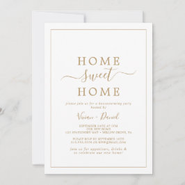Minimale Gold Home Sweet Home Housewarming Party Kaart