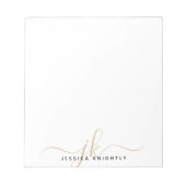 Minimale Gold-Initialen voor modern Script Monogra Notitieblok (Voorkant)