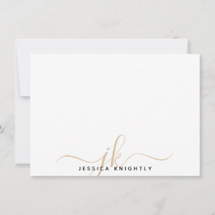Minimale Gold-Initialen voor modern Script Monogra Notitiekaartje