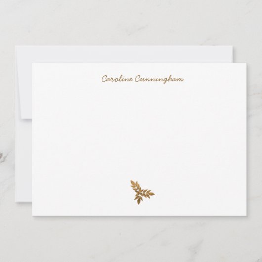 Minimale Gold Leaf Spray-flatbriefkaart Notitiekaartje (Voorkant)