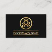 Minimale Gold Line Auto Repair Garage Visitekaartje (Voorkant)