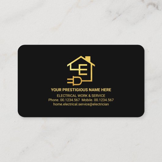Minimale Gold Line Electricia-service Visitekaartje (Achterkant)