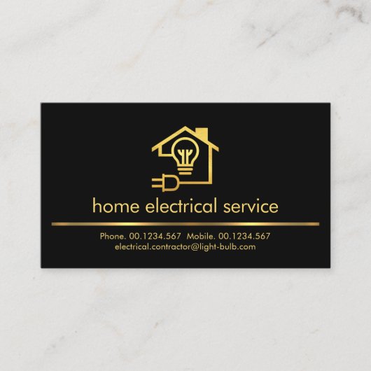 Minimale Gold Line Electricia-service Visitekaartje (Voorkant)