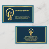 Minimale Gold Line Lijst Electrical Repair Visitekaartje (Voorkant / Achterkant)
