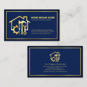 Minimale Gold Line Lijst Home Remodeling Visitekaartje (Voorkant / Achterkant)