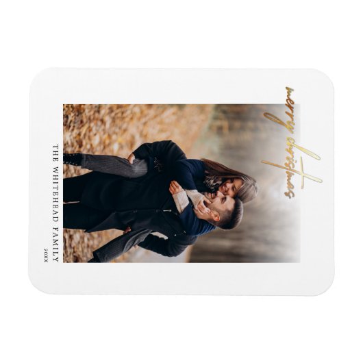 Minimale Gold Merry Kaart White Magneet (Horizontaal)