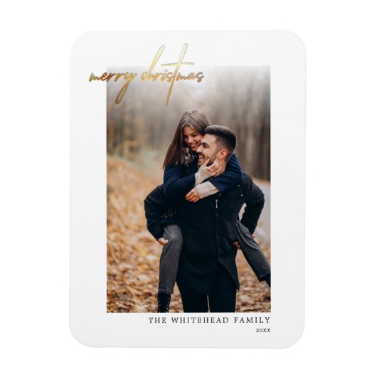 Minimale Gold Merry Kaart White Magneet (Verticaal)