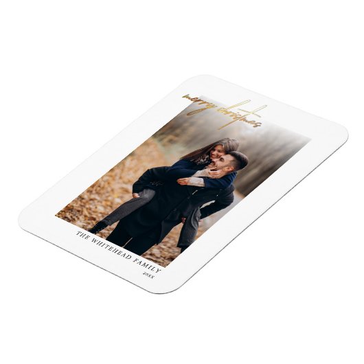 Minimale Gold Merry Kaart White Magneet (Linkerzijde)