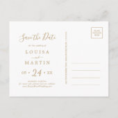 Minimale Gold Merry-kerst Bespaar de Datum Foto Feestdagenkaart (Achterkant)