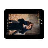 Minimale Gold Merry-kerstkaart zwart Magneet (Horizontaal)