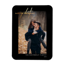 Minimale Gold Merry-kerstkaart zwart