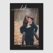 Minimale Gold Merry-kerstzwarte magneetkaart (Voorkant)