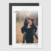 Minimale Gold Merry White-kerstkaart (Voorkant / Achterkant)