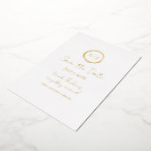 Minimale Gold Modern Glam Save the Date Photo Foli Folie Uitnodiging (Gedraaid)
