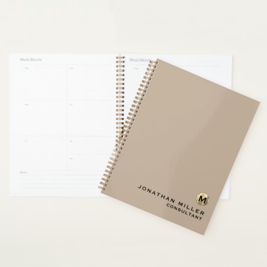 Minimale Gold Monogram Benoeming Book Planner (Display)