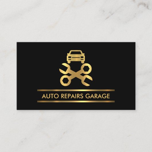 Minimale Gold Placard Lines Auto-auto Visitekaartje (Voorkant)