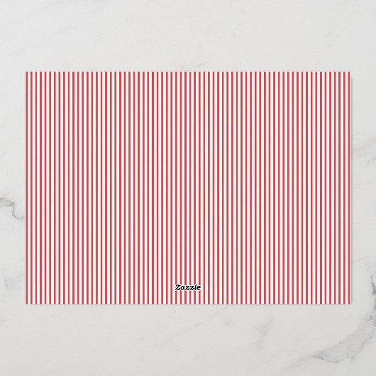 Minimale Gold Ppress Stripe kerstfoto Folie Feestdagenkaart (Achterkant)
