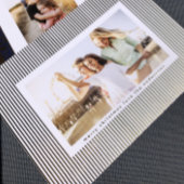 Minimale Gold Ppress Stripe kerstfoto Folie Feestdagenkaart