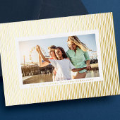 Minimale Gold Ppress Stripe kerstfoto Folie Feestdagenkaart