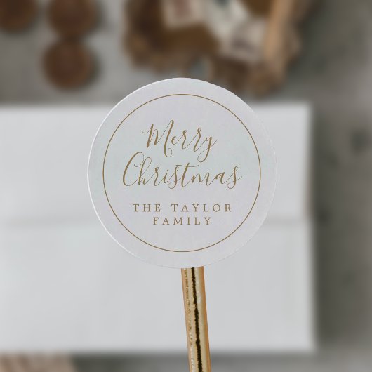 Minimale Gold Ring Merry Kerstfeestdag cadeau Ronde Sticker
