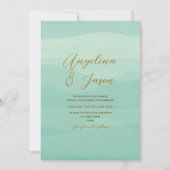 Minimale Gold Sage Green Wedding Kaart (Voorkant)