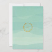 Minimale Gold Sage Green Wedding Kaart (Achterkant)