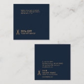 Minimale Gold Scissors Hair Stylist Korting Vierkante Visitekaartje (Voorkant / Achterkant)