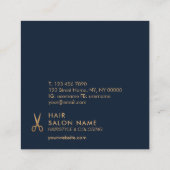 Minimale Gold Scissors Hair Stylist Korting Vierkante Visitekaartje (Achterkant)