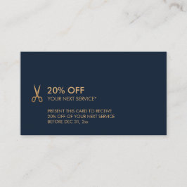 Minimale Gold Scissors Hair Stylist Korting Visitekaartje