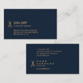 Minimale Gold Scissors Hair Stylist Korting Visitekaartje (Voorkant / Achterkant)