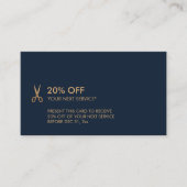 Minimale Gold Scissors Hair Stylist Korting Visitekaartje (Voorkant)