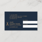 Minimale Gold Scissors Hair Stylist Referral-kaart Visitekaartje (Achterkant)