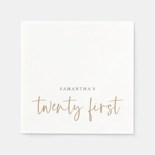 Minimale Gold Script Name 2First Servet (Voorkant)