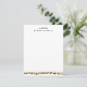 Minimale Gold Sequin Flat Note Personal Stationery Kaart (Staand voorkant)