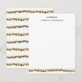 Minimale Gold Sequin Flat Note Personal Stationery Kaart (Voorkant / Achterkant)