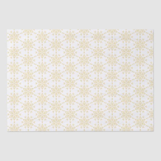 Minimale Gold Snowflake Pattern op White Tissuepapier (Voorkant)