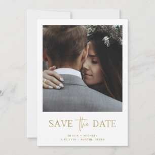 Minimale Gold-stijl Eén foto Save The Date
