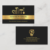 Minimale Gold Stripe Handyman Tools Contractant Visitekaartje (Voorkant / Achterkant)