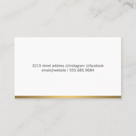 Minimale Gold Trim Visitekaartje (Achterkant)