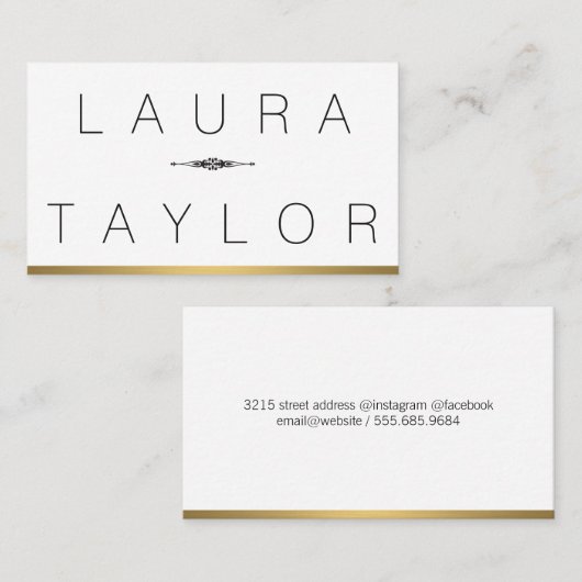 Minimale Gold Trim Visitekaartje (Voorkant / Achterkant)