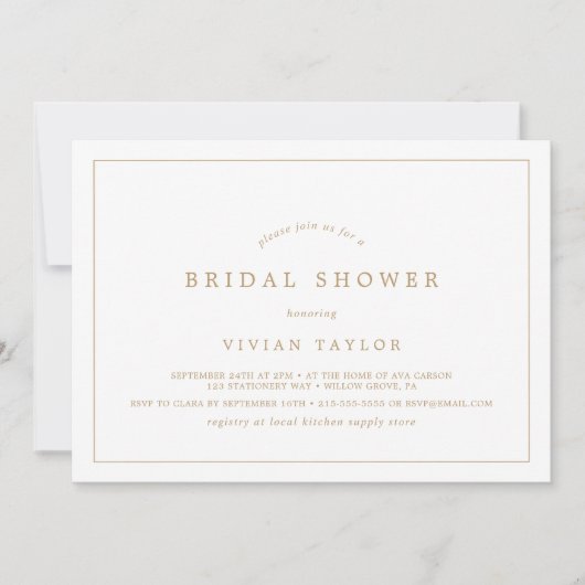 Minimale Gold Typografie Horizontale Vrijgezellenf Kaart (Voorkant)