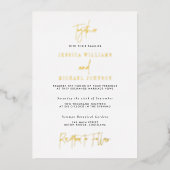 Minimale Gold Typography Wedding Folie Uitnodiging (Voorkant)