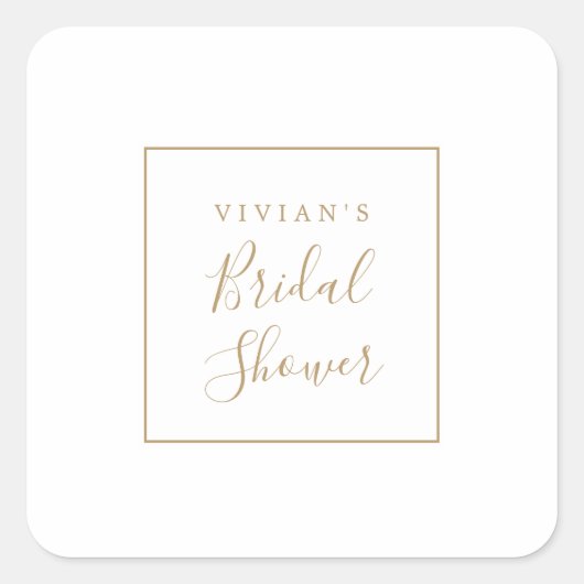 Minimale Gold Vrijgezellenfeest Envelope-zegels Vierkante Sticker (Voorkant)