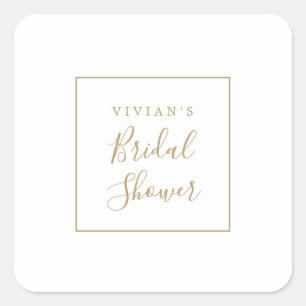 Minimale Gold Vrijgezellenfeest Envelope-zegels Vierkante Sticker