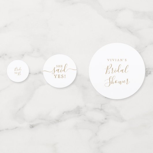 Minimale Gold-Vrijgezellenfeest Tabel Confetti (Voorkanten)